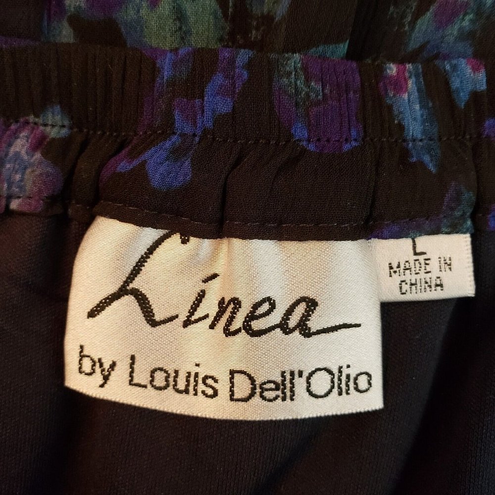 Linea by Louis Dell'olio Womens Large Floral Purples Midi Swing Lined Skirt - Picture 7 of 11